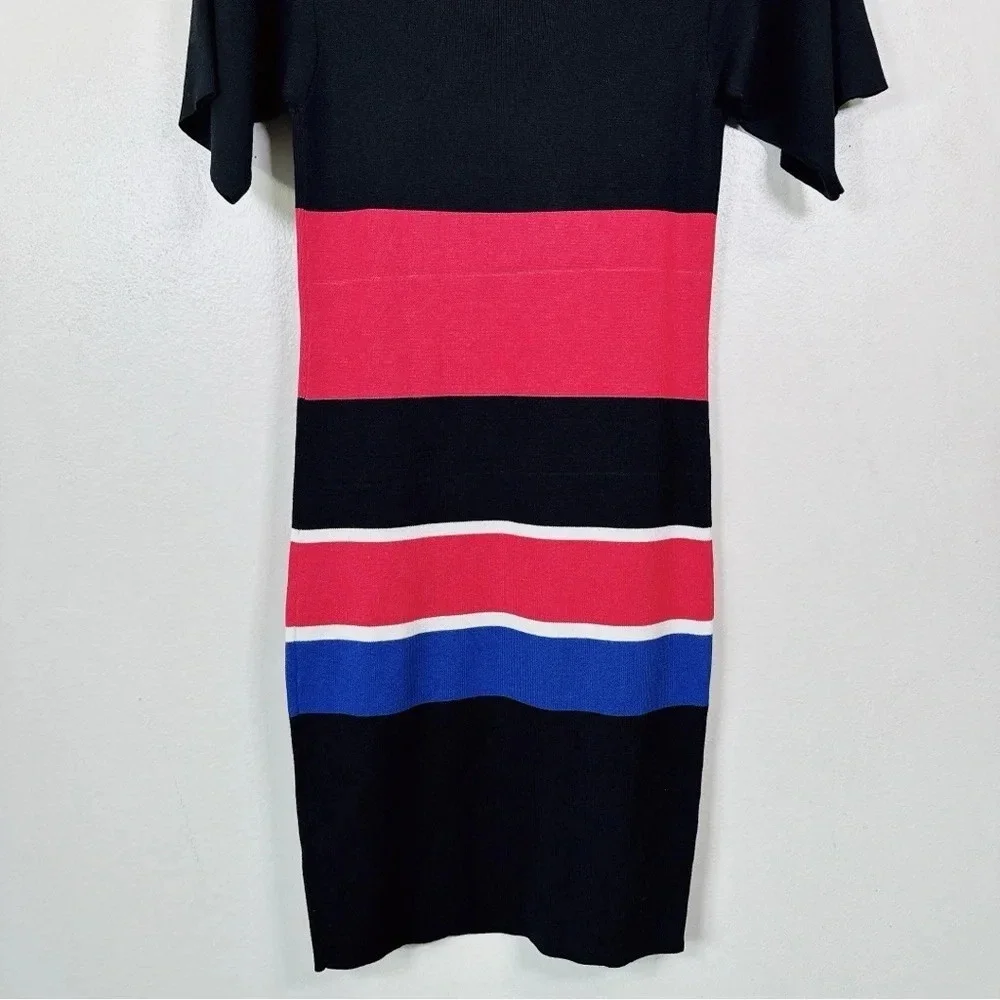 Banana Republic Womens Size Small Knit Color Block Short Sleeve Sweater Dress